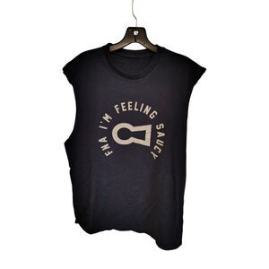 Men's "FNA I'm Feeling saucy" Self Cut Black Tee